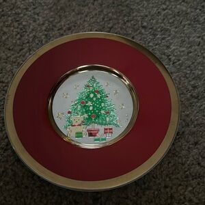 Decorative Small Christmas Plate (with 24k plated gold trimmings)